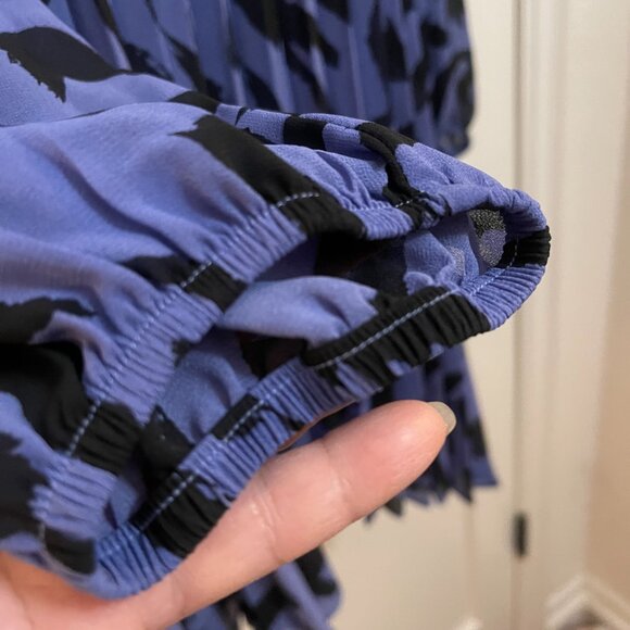 Nine West Abstract Pleated Blue Dress XL NWOT - Picture 4 of 7